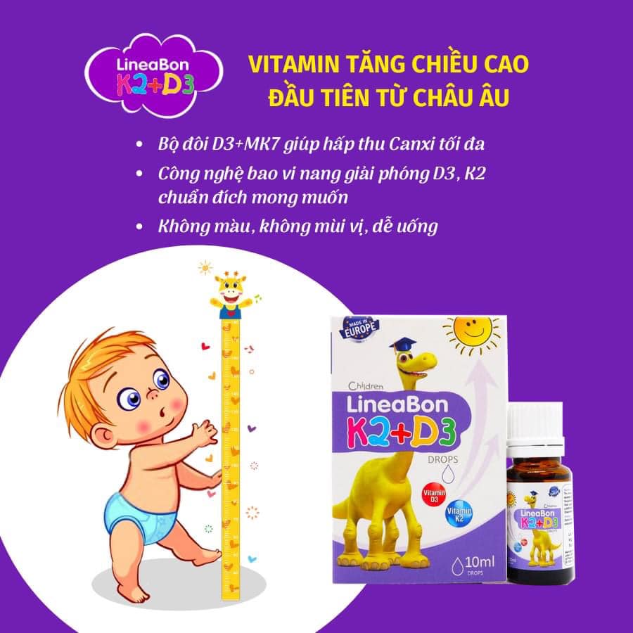 Vitamin K2 D3 LineaBon Tăng Trưởng Chiều Cao 10ml – thienduongtretho.com