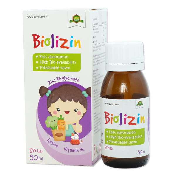 Siro Bổ Sung Kẽm Hữu Cơ Biolizin Vị Đào 50ml