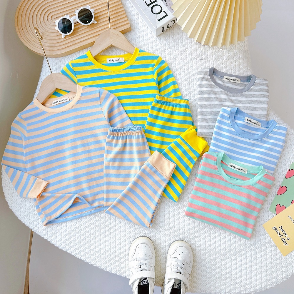 Bộ Dài Minky Mom Sọc Dệt Nhí size 80-120