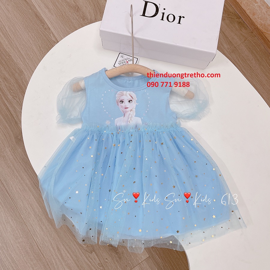 Váy Elsa Phối Ren Cho Bé 8-20 kg – thienduongtretho.com