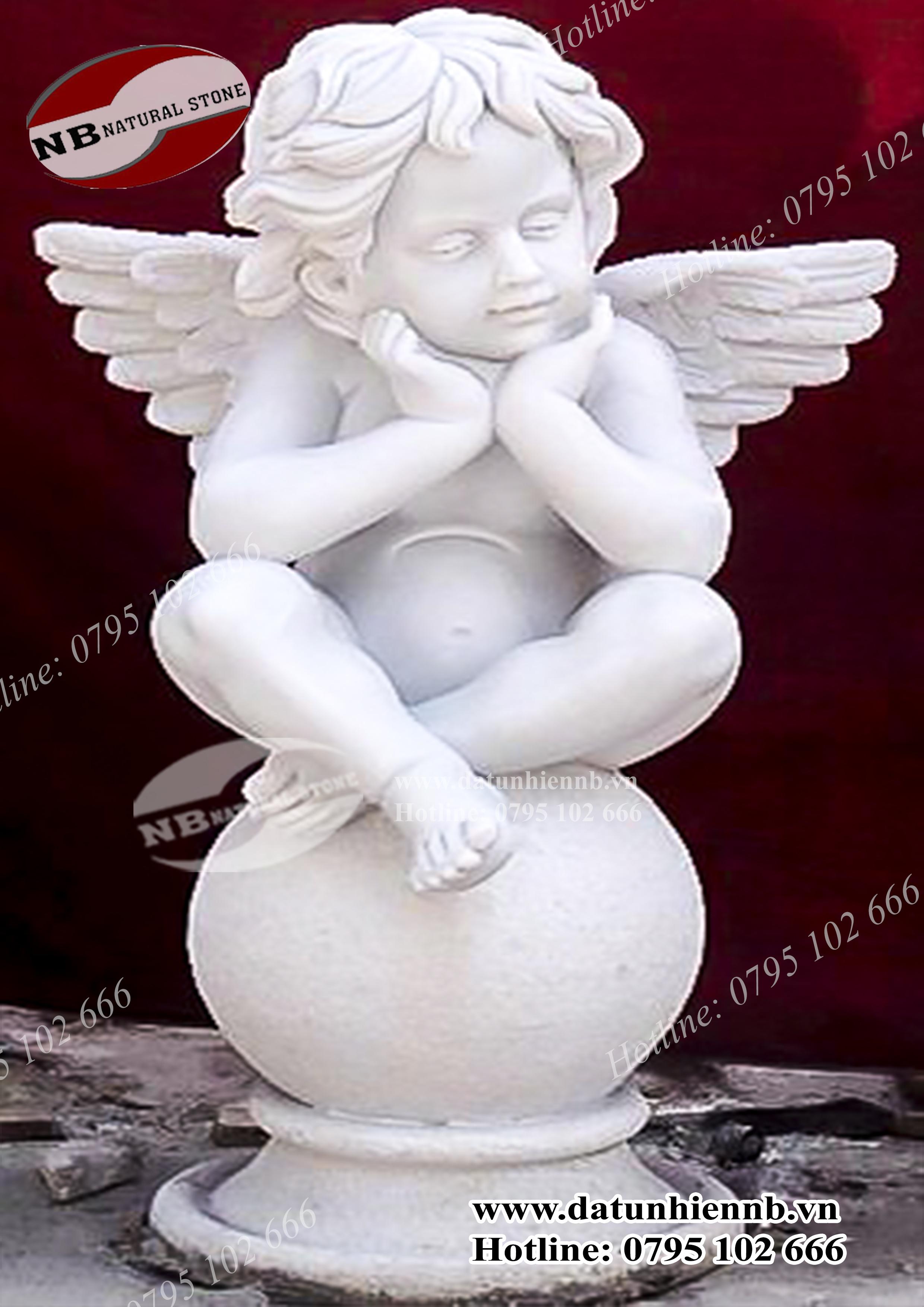 100 mẫu tượng thiên thần có cánh bằng đá trắng cẩm thạch datunhiennb