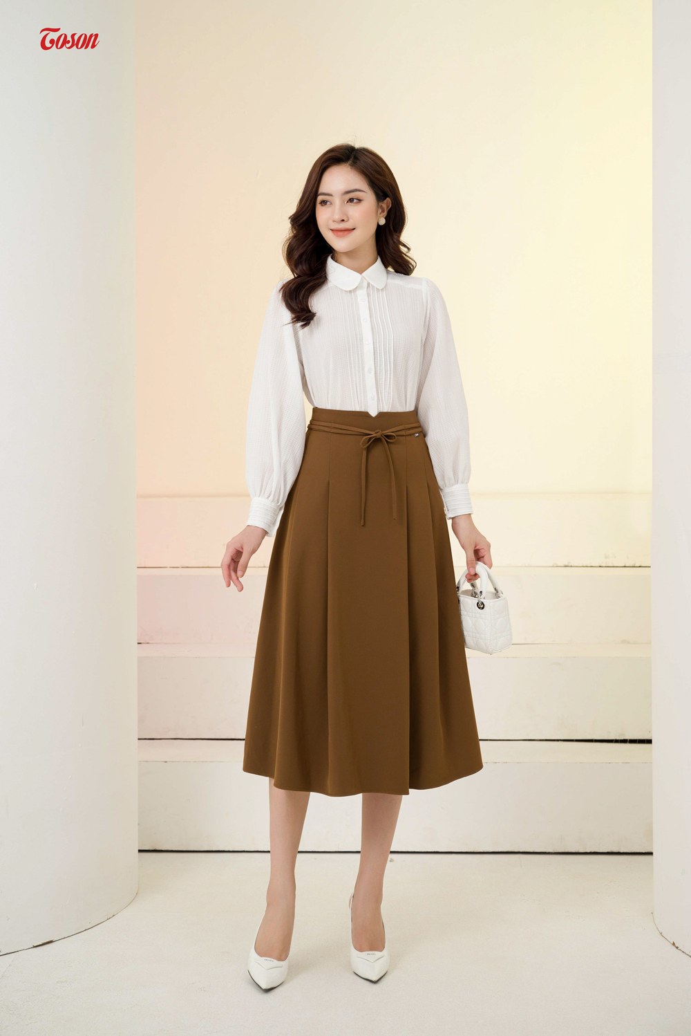 Chân váy công sở dáng suông dài qua gối CV05-01 | Thời trang công sở K&K  Fashion