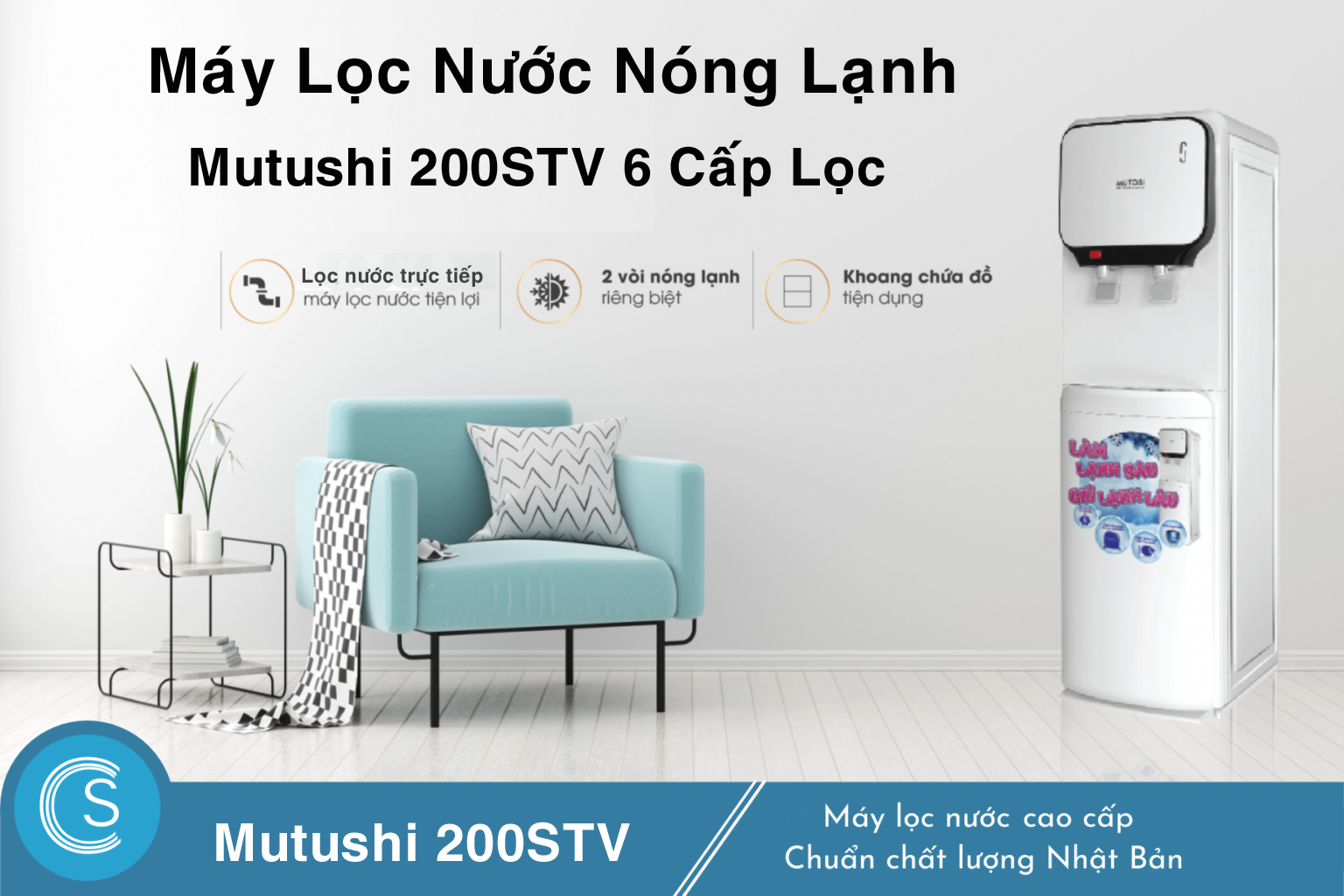 Máy Lọc Nước Nóng Lạnh Mutushi 200STV 6 Cấp Lọc