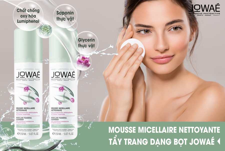 MOUSSE MICELLAIRE NETTOYANTE - Tẩy Trang Sữa Rửa Mặt Dạng Bọt Jowae