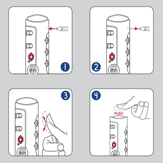 Cách đặt mật khẩu vali kéo khóa số TSA