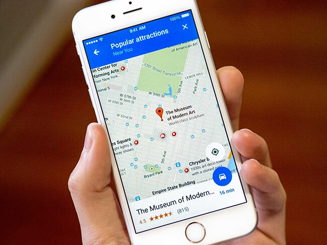 Smartphone có App (ứng dụng) và Google Map