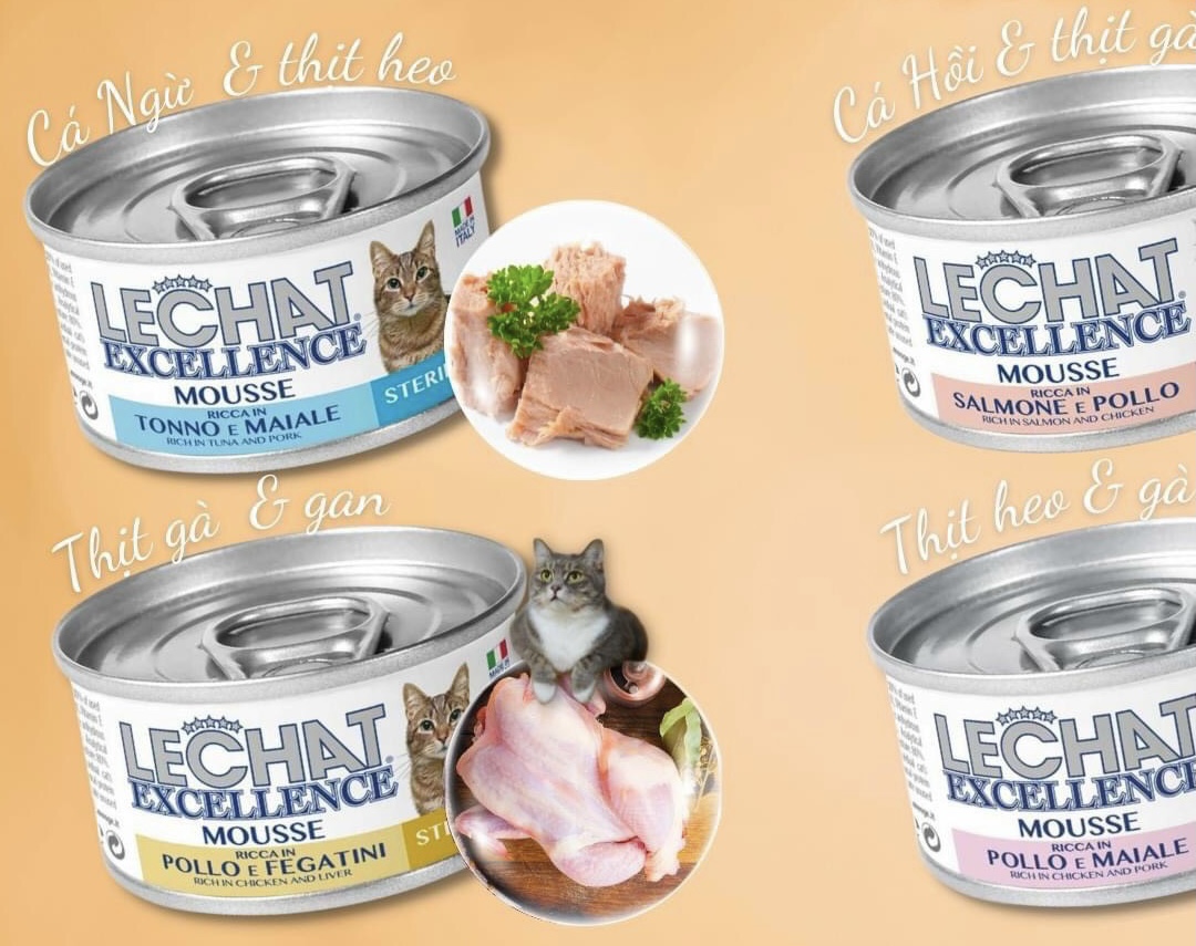 Lechat vị Gà và Gan (cho mèo triệt sản) 85g