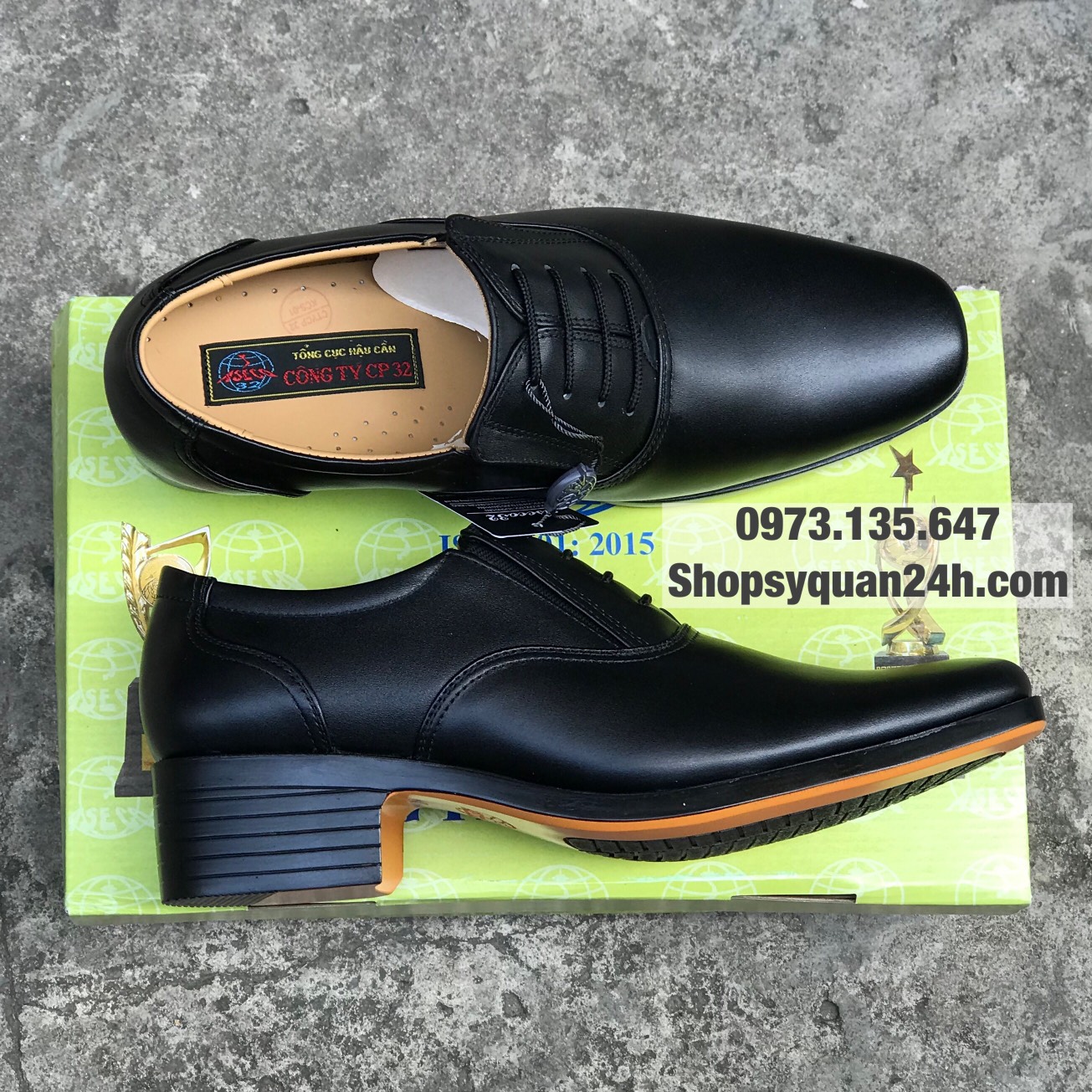 Giày Da Nam Đế Cao 7cm 32M-537- Công Ty 32 (Giày Tăng Chiều Cao Cho Phái Mạnh)