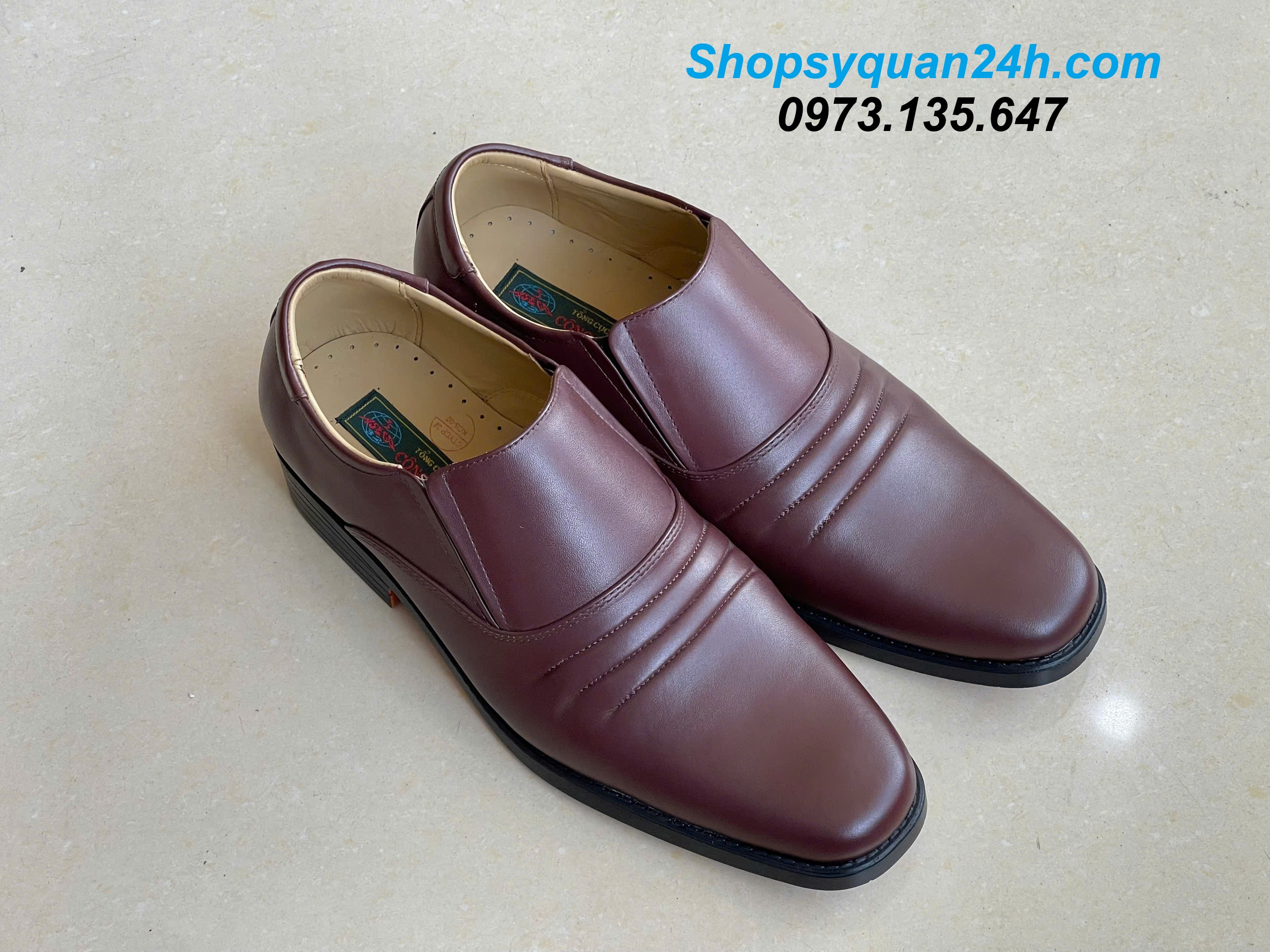 Giày Da Công Sở 3 Sọc Mã 32-FFM-714 (NÂU)