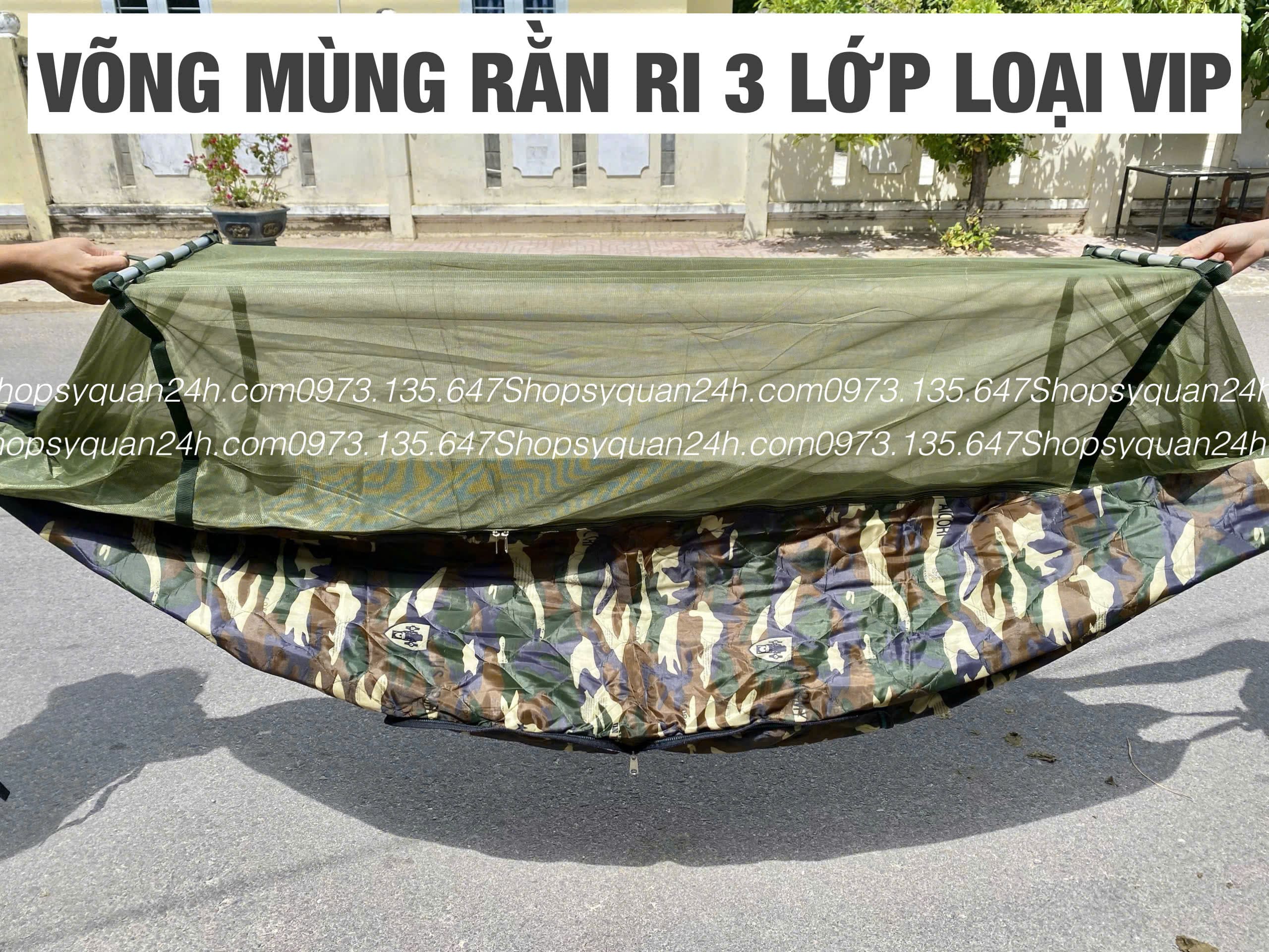 Võng Mùng - Võng Mùng Rằn Ri Loại 1 (3 Lớp)