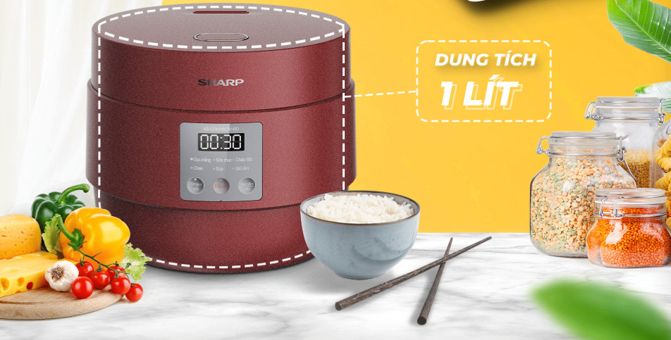 Nồi cơm điện tử Sharp 1 lít KS-COM100DV-RD