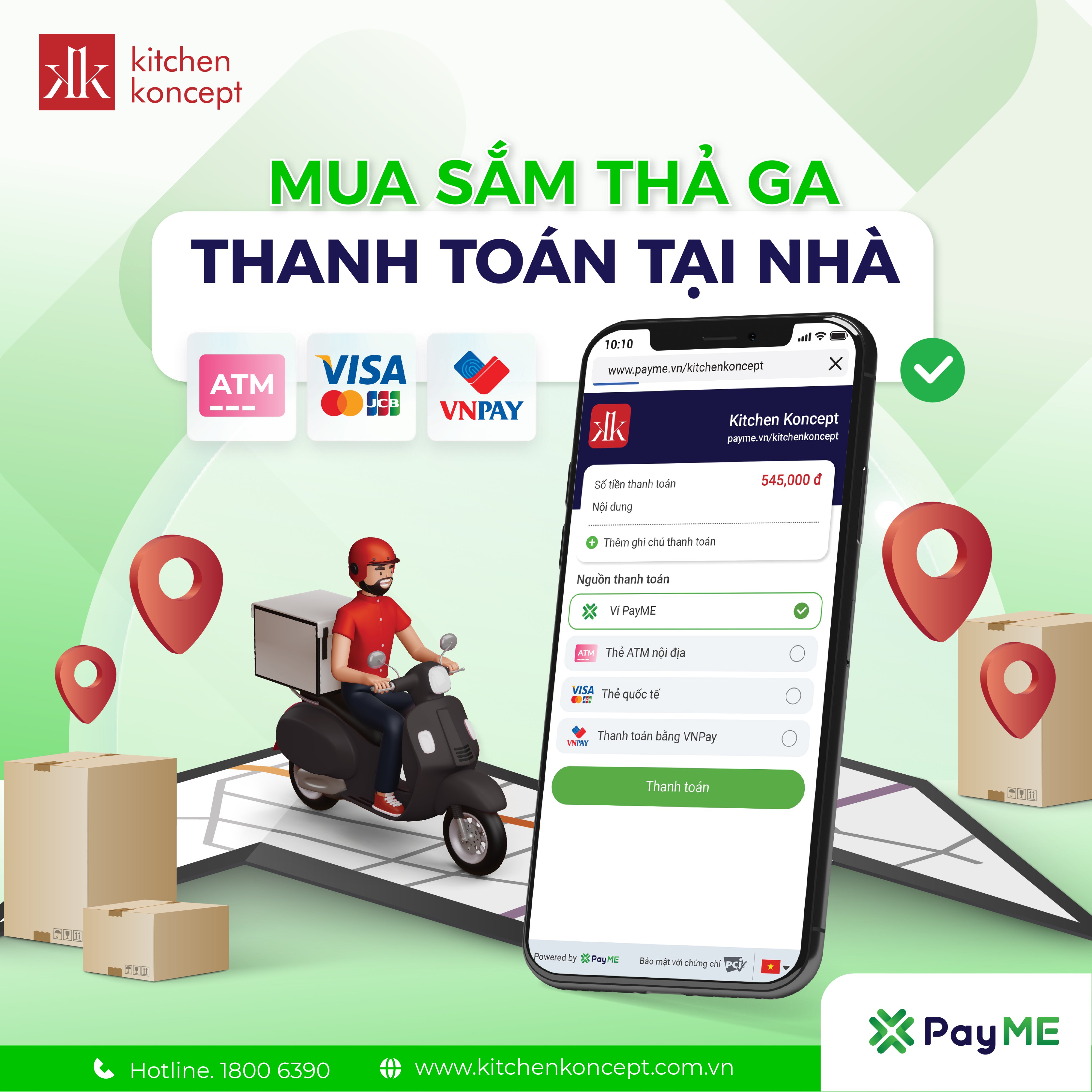 Mua sắm thả ga, thanh toán tại nhà cùng PayMe