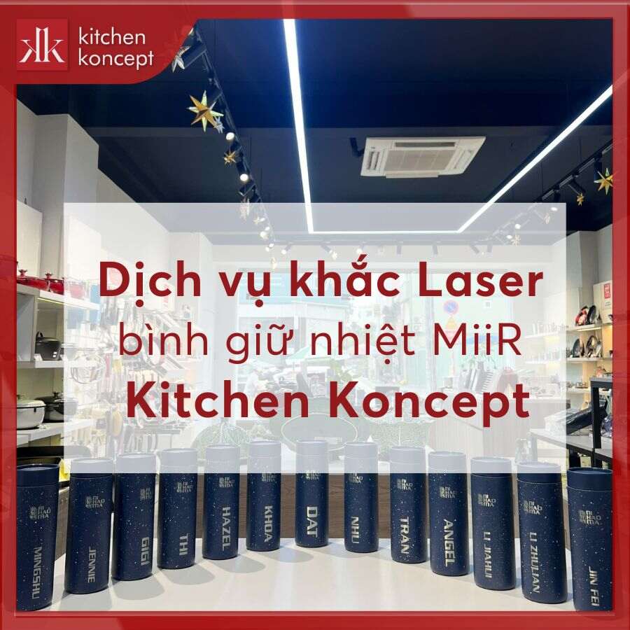 Dịch vụ khắc tên bình MiiR tại Kitchen Koncept