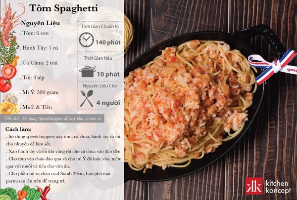 Công thức nấu Spaghetti sốt tôm thơm ngon tại nhà