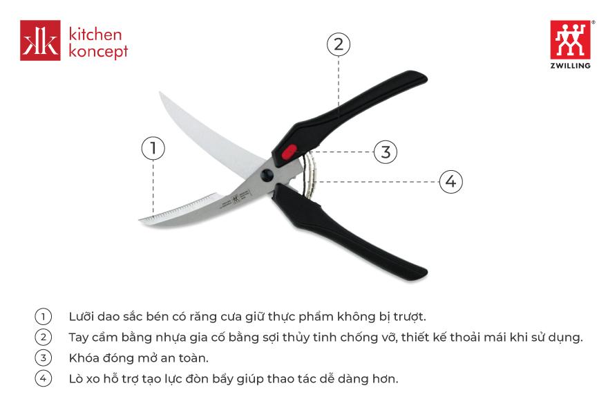 ZWILLING - Kéo cắt thịt gia cầm cán thẳng