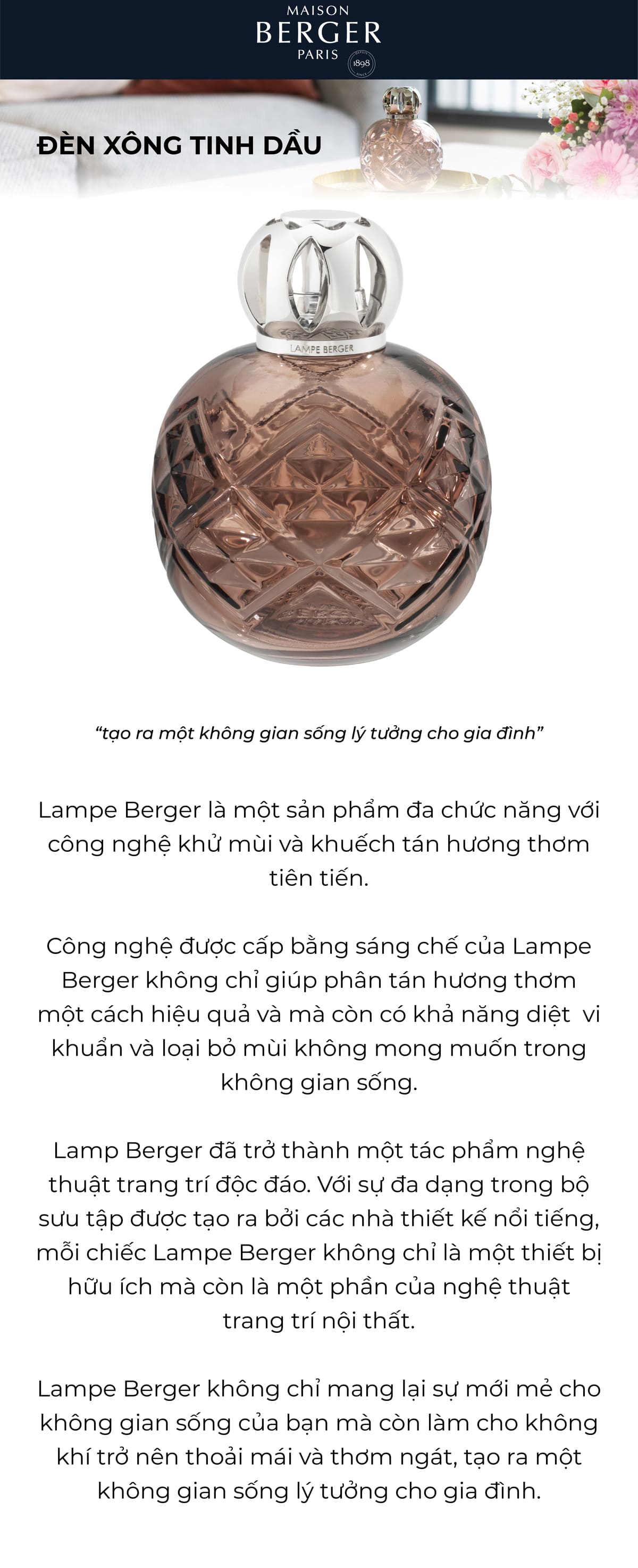 MAISON BERGER - Bộ đèn xông tinh dầu Joy - 2 món - 380ml