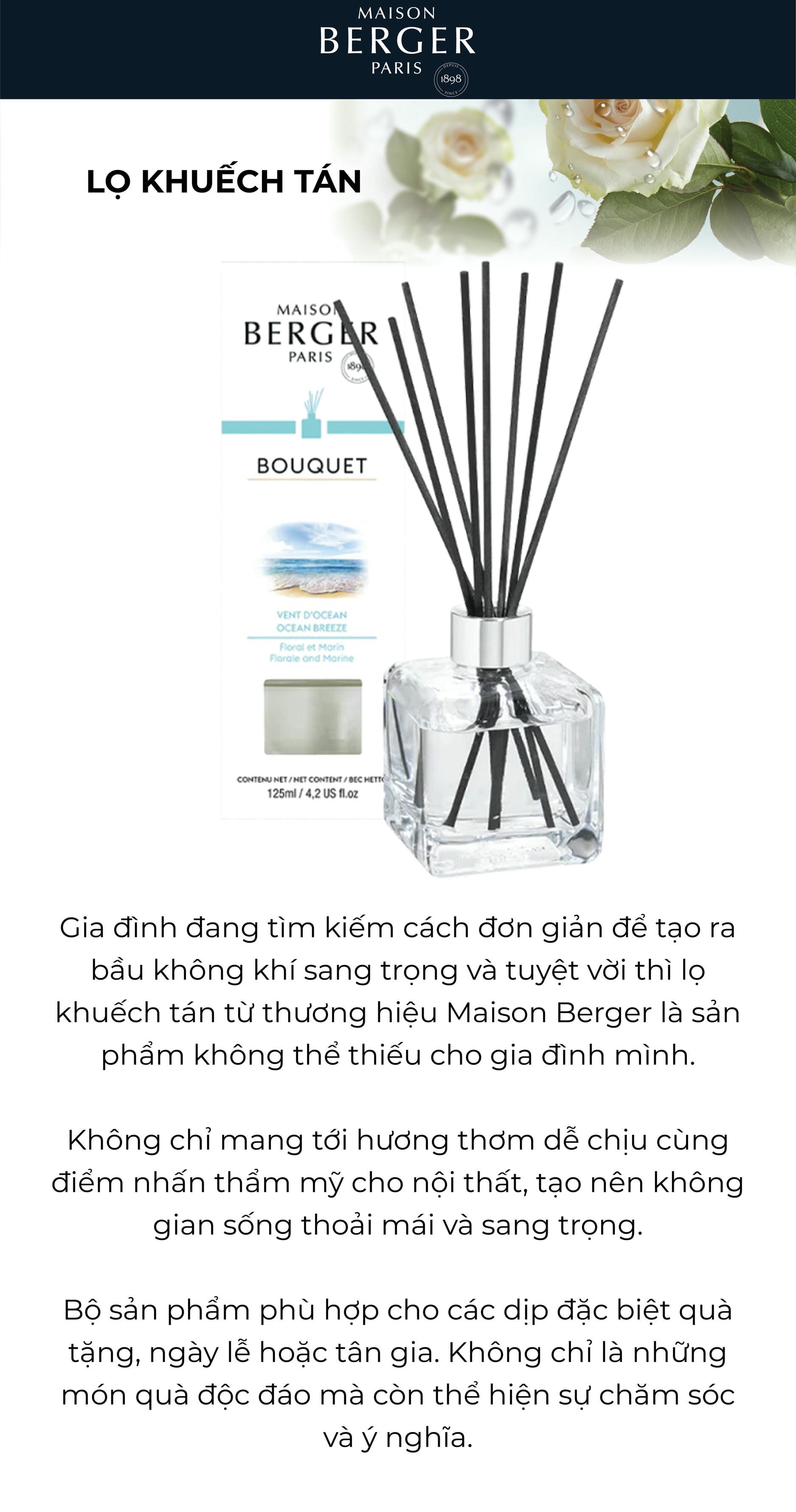 MAISON BERGER - Lọ tinh dầu khuếch tán hương Ocean Breeze - 125ml