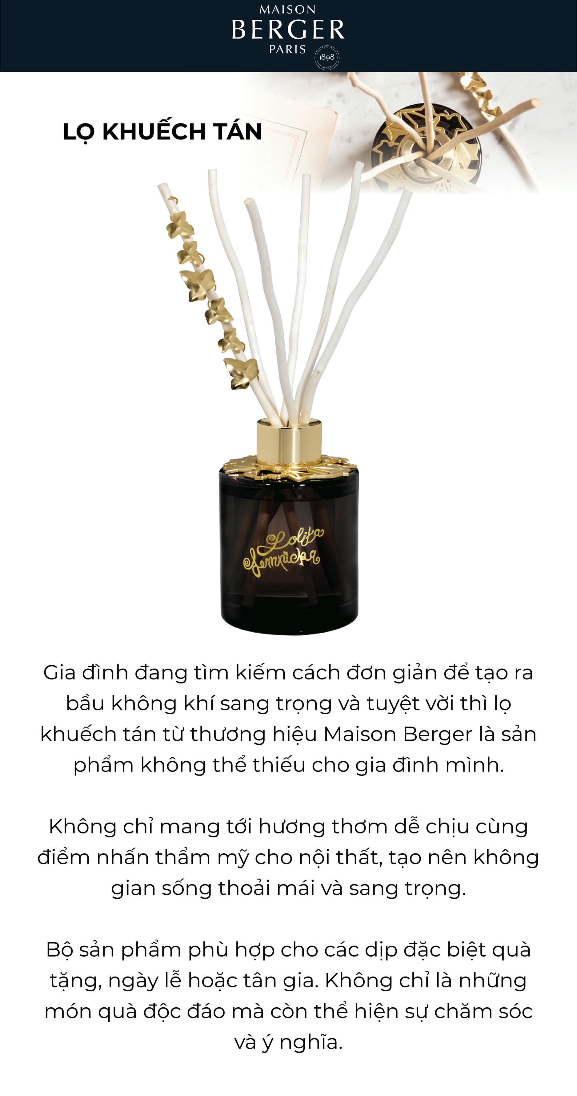 MAISON BERGER - Bộ tinh dầu khuếch tán và nến Lolita Lempicka Black - 2 món