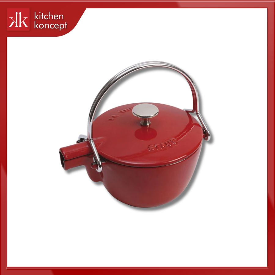 Ấm trà STAUB màu đỏ cherry 1L chính hãng