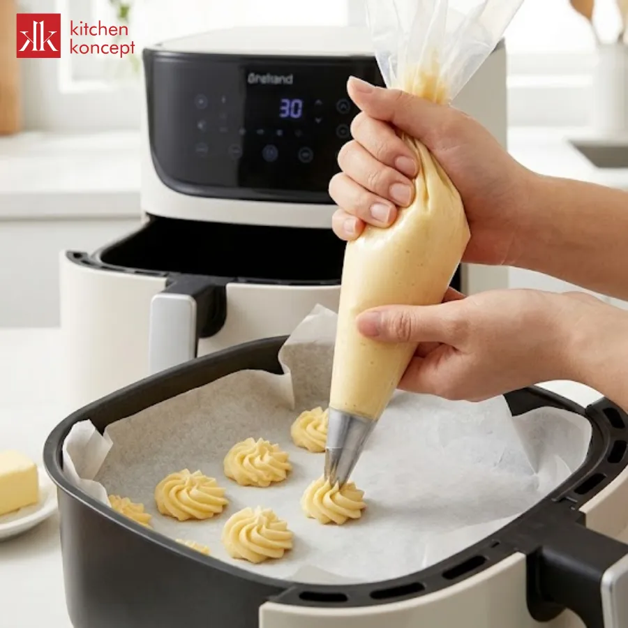 Làm bánh quy làm bằng nồi chiên không dầu