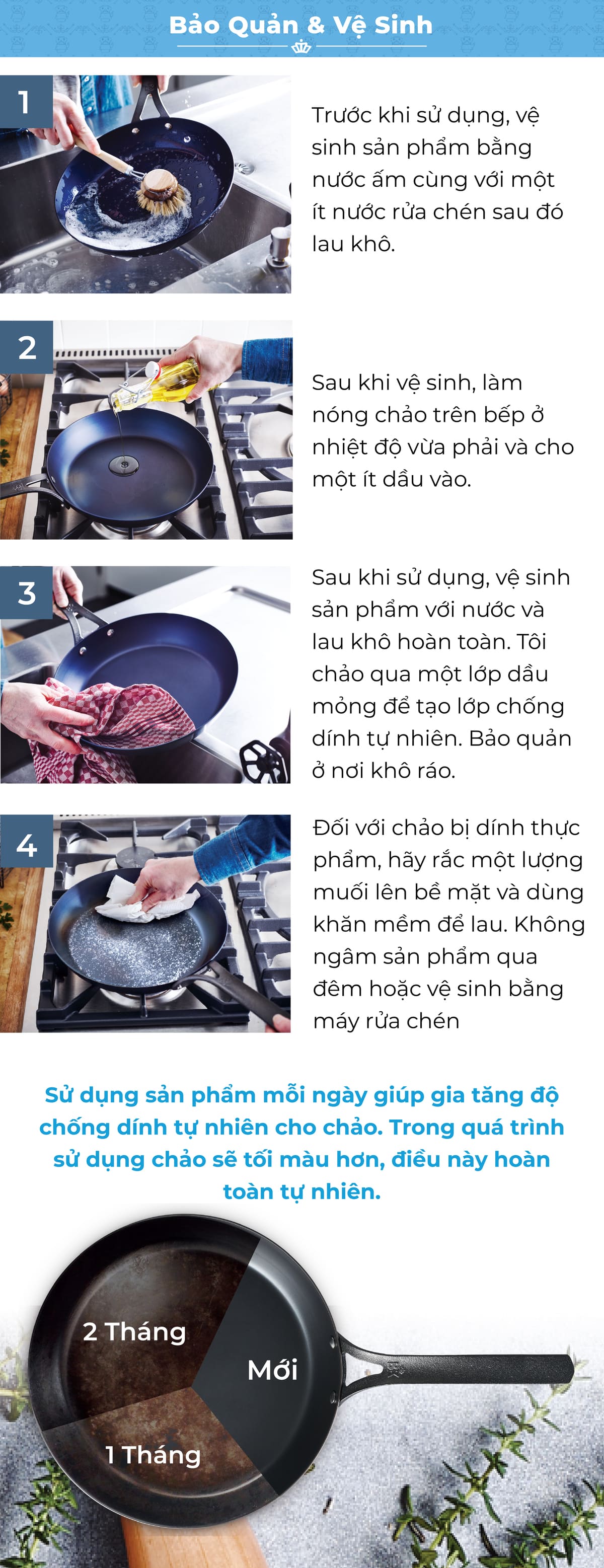 Chảo thép carbon BK - Chảo wok - 30cm