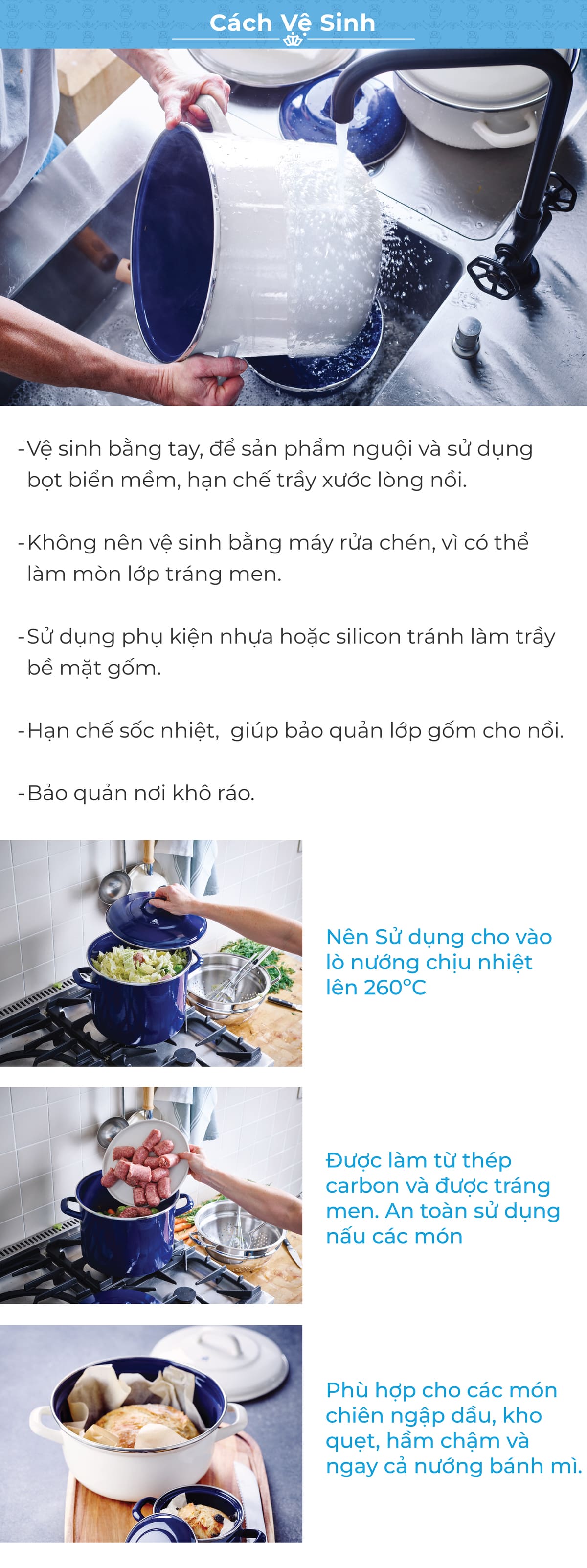 Nồi tráng men BK Indigo - 3.3L/22cm