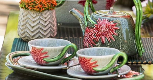 bộ ấm trà đẹp thương hiệu bordallo pinheiro