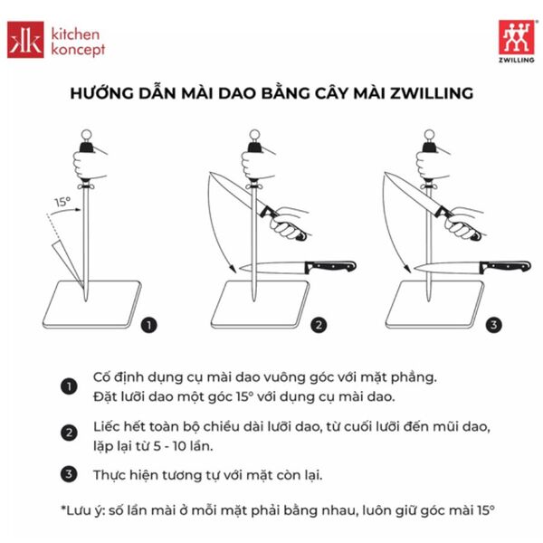 Hướng dẫn cách mài dao bằng cây mài dao ZWILLING