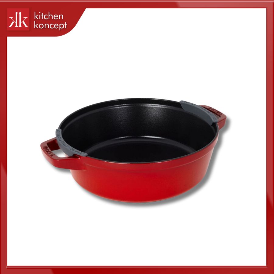 Chảo chiên STAUB màu đỏ cherry trong bộ 4 món