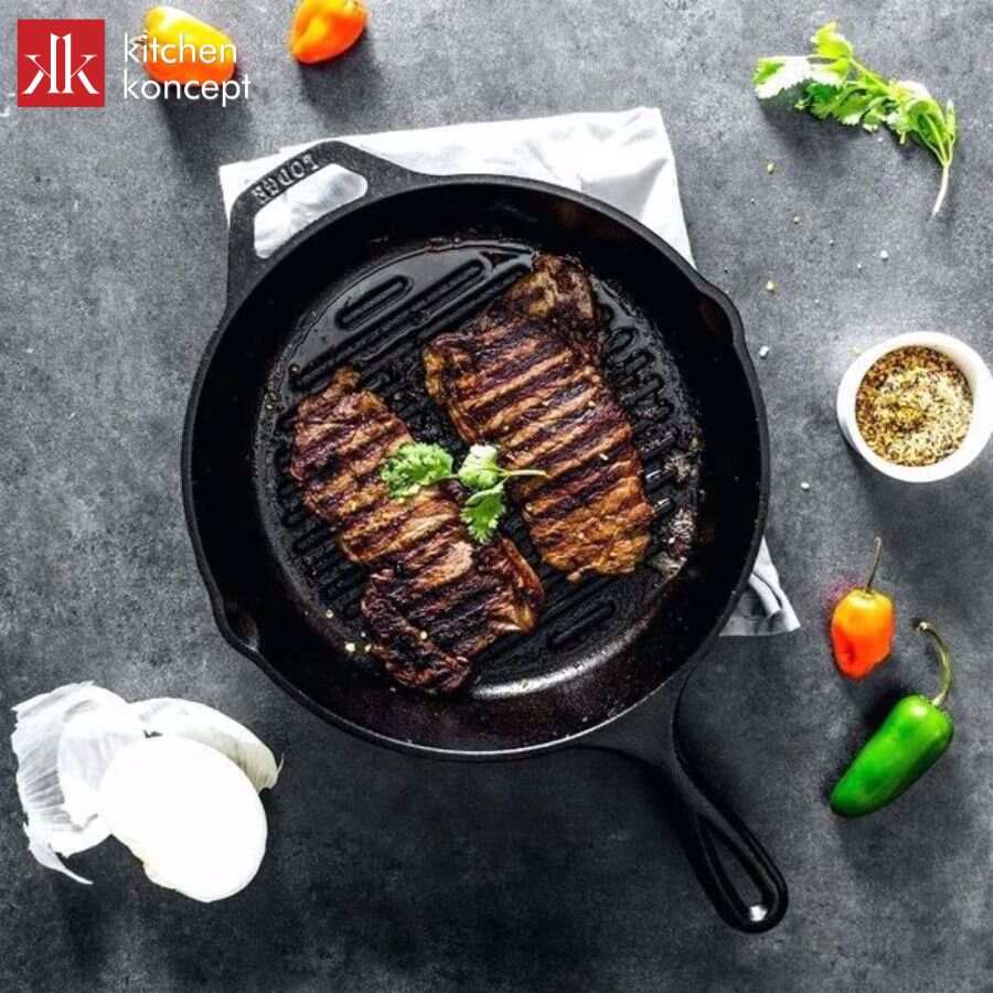 Chảo gang nướng hình tròn