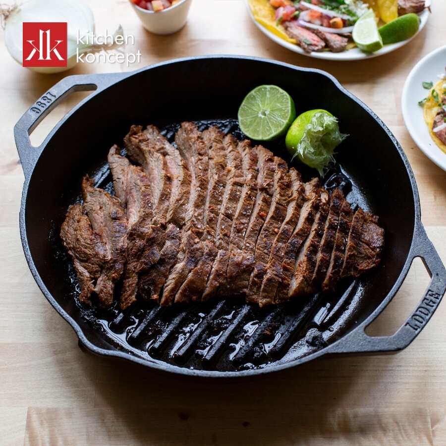 Chảo gang nướng Lodge hai quai chính hãng