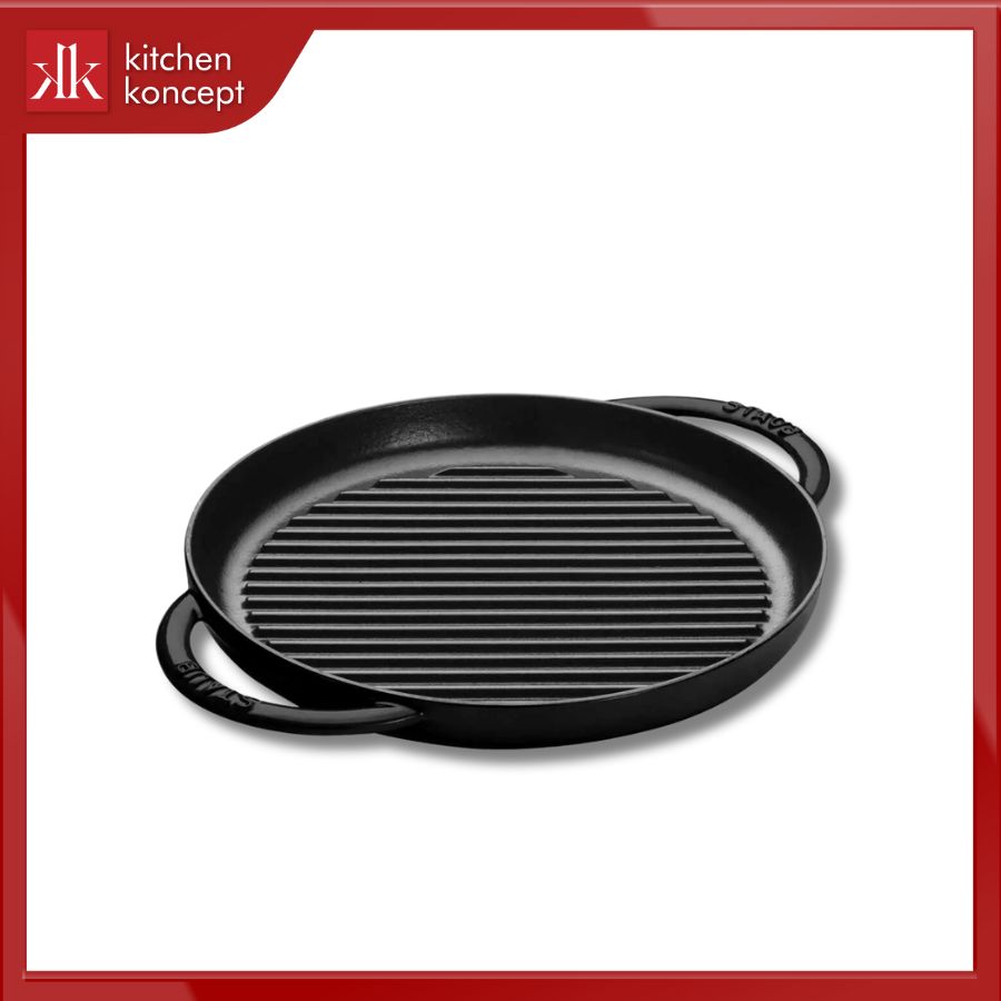 Chảo gang nướng STAUB màu đen 26cm chính hãng