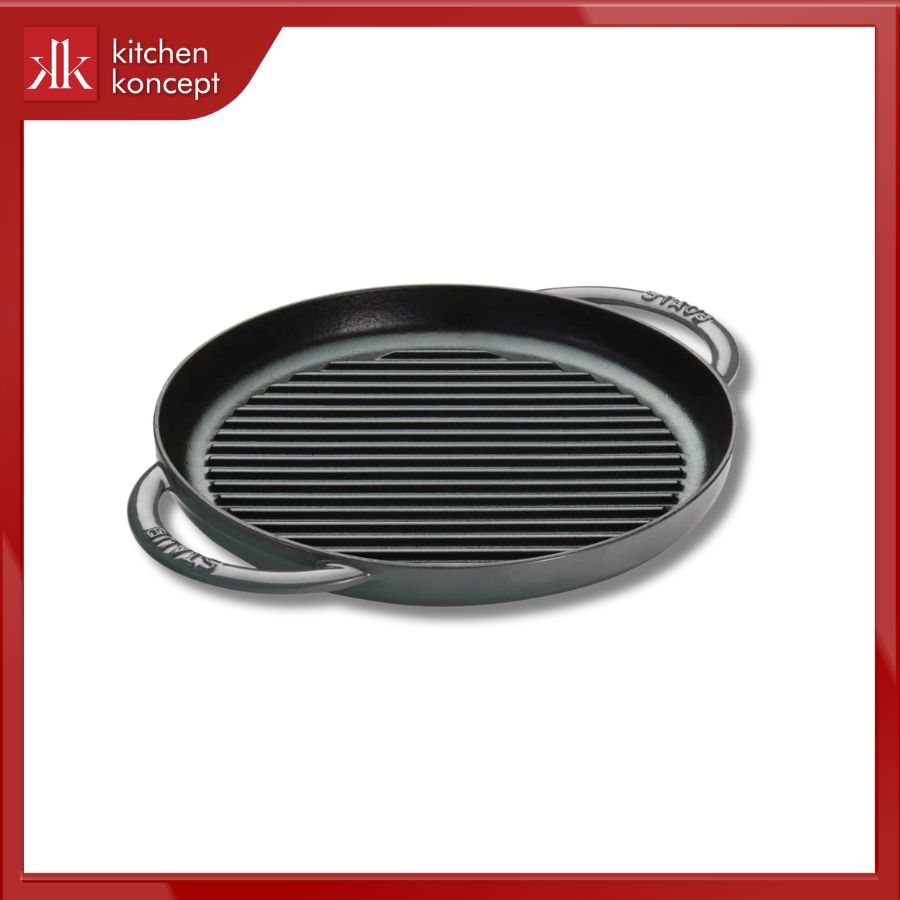 Chảo gang nướng STAUB màu xám 26cm chính hãng