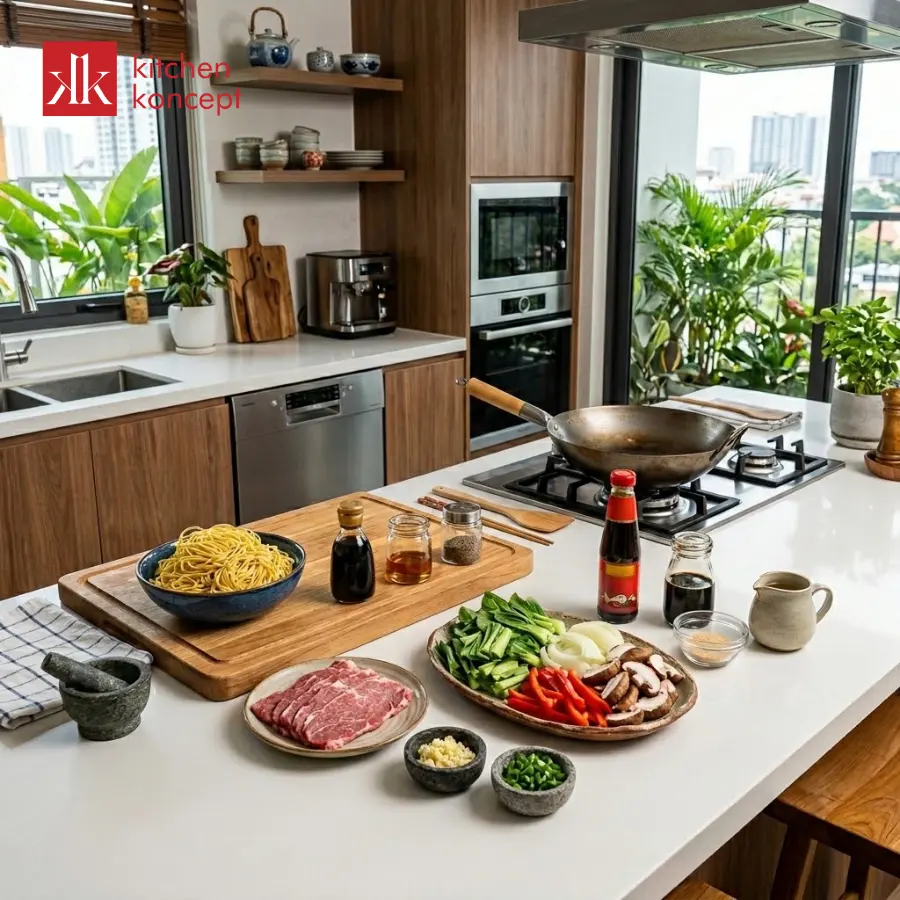 Chuẩn bị nguyên liệu tươi ngon để xào mì