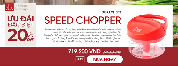 Chương trình khuyến mãi 20% của dụng cụ xay cắt rau củ đa năng Durachefs