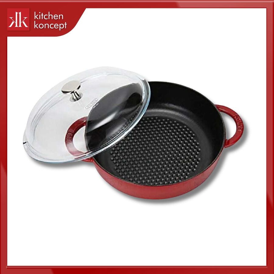 nồi gang Hexagon STAUB màu đỏ cherry chính hãng