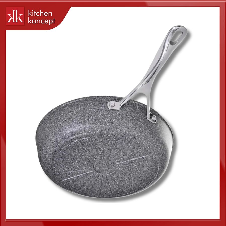 chảo nhôm chống dính nắp kính Ballarini Salina Granititum - 28cm