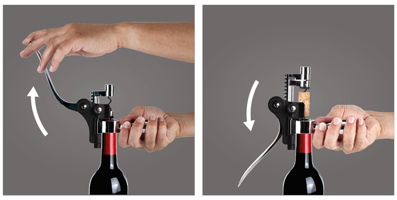 Cách sử dụng cụ khui rượu Lever tay cầm ngang Vacu Vin