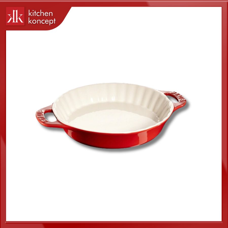 Khay gốm STAUB hình tròn màu đỏ Cherry