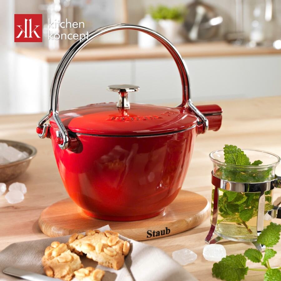 Lưu ý vệ sinh và sử dụng Ấm trà STAUB màu đỏ cherry