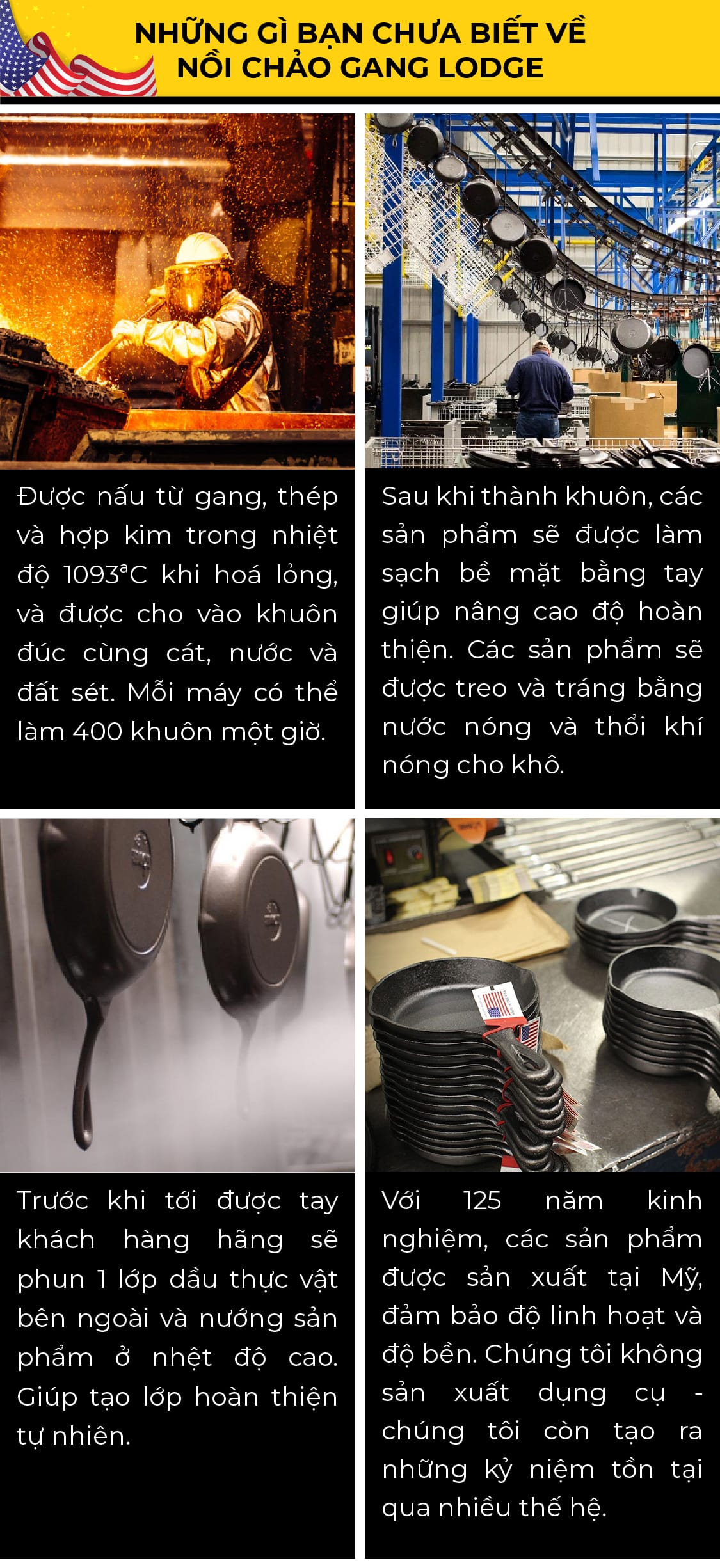 Nồi gang LODGE có quai xách - 26.67cm - 6.62L