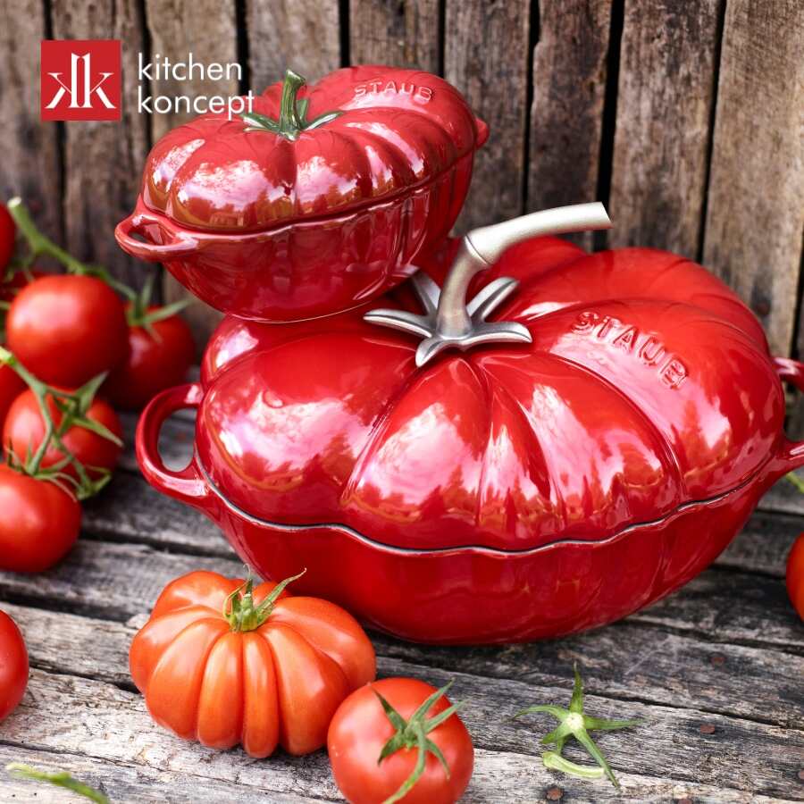 Nồi gang cà chua Staub màu đỏ cherry chính hãng