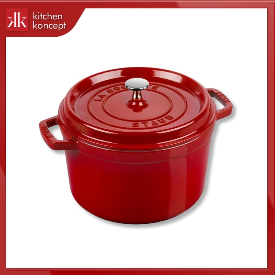 Nồi Gang STAUB Tròn Cao Màu Đỏ Cherry