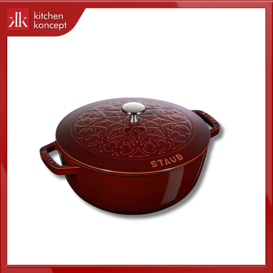 Nồi gang STAUB tròn màu đỏ Bordeaux chính hãng