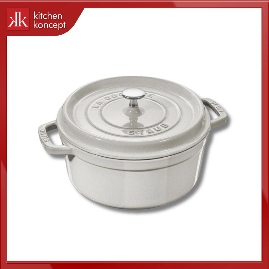Nồi gang STAUB tròn màu nấm trắng chính hãng