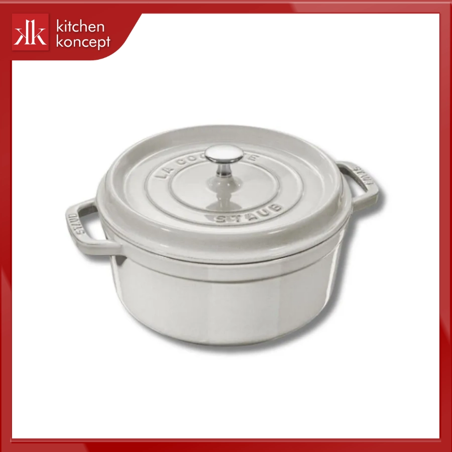 Nồi gang STAUB tròn màu nấm trắng chính hãng