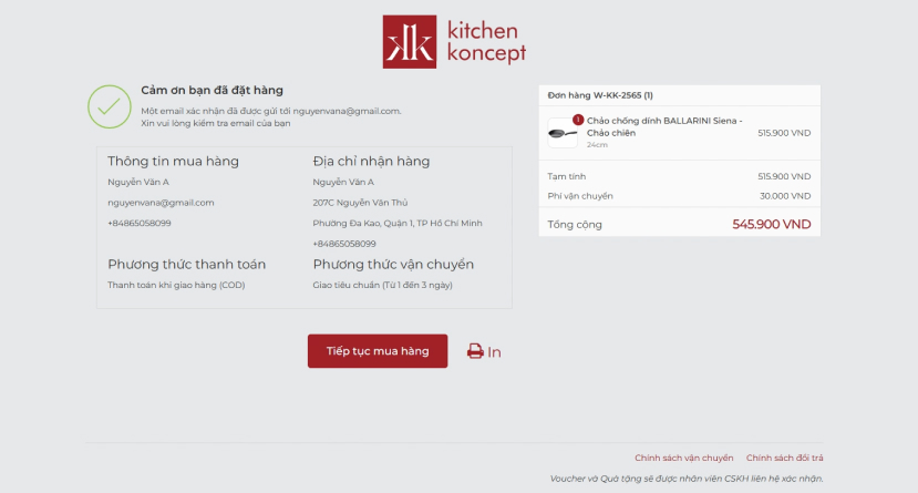 Hướng dẫn mua hàng online - Kitchen Koncept