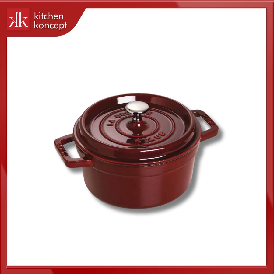 Nồi gang tròn STAUB màu đỏ lựu chính hãng
