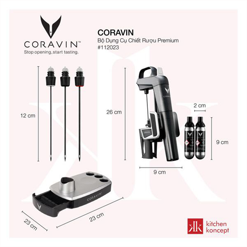 Bộ dụng cụ chiết rượu Premium Coravin -  32cm