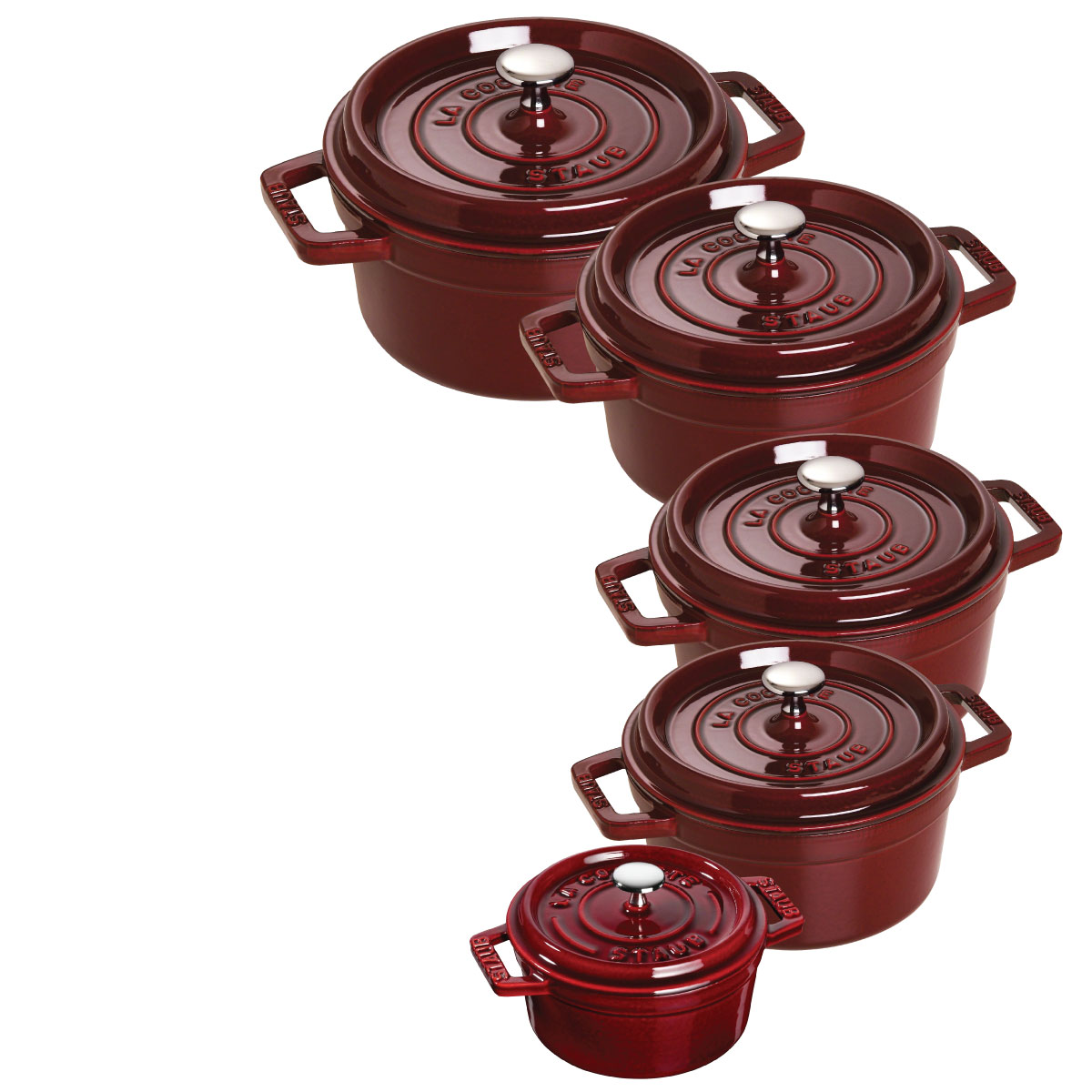 Staub - Nồi Tròn Màu Đỏ Lựu
